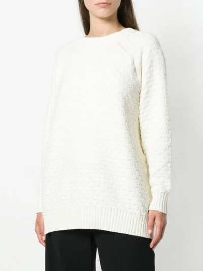 Shop See By Chloé Chunky-knit Longline Sweater In 119 Natural White
