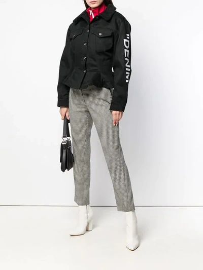 Shop Off-white Oversized Denim Jacket In Black