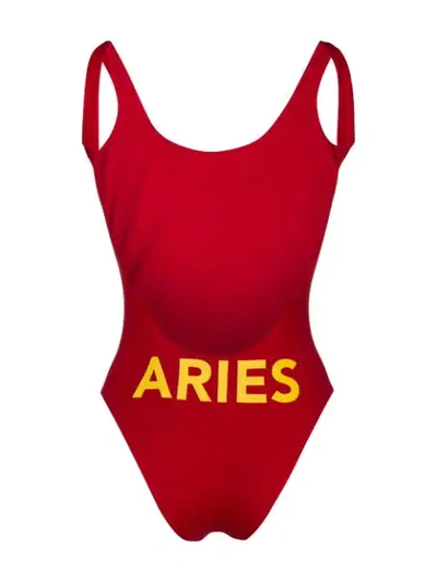 Shop Angelys Balek Zodiac Swimsuit In Red