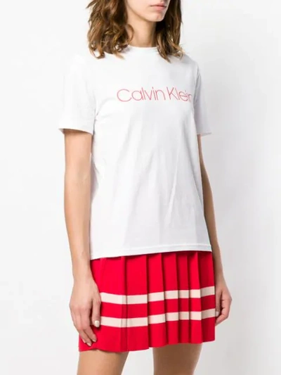 Shop Calvin Klein Logo Print T-shirt - White