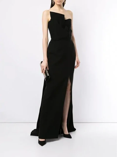 Shop Azzi & Osta Architectural Train Gown In Black