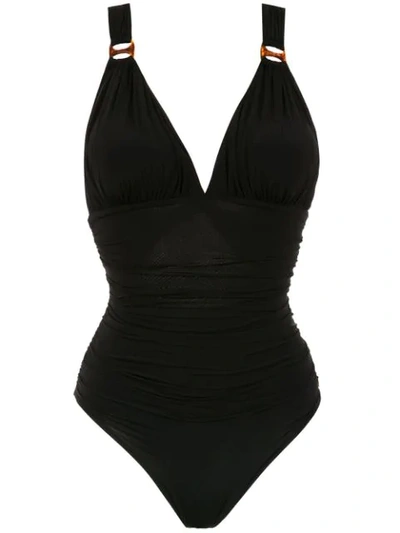 Shop Brigitte Plain Swimsuit In Black