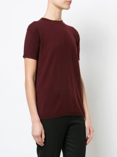 Shop Alexandra Golovanoff Short Sleeve Knit Top In Red