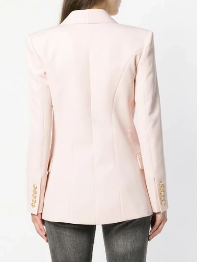 Shop Balmain Classic Double-breasted Blazer In Pink