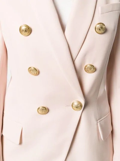 Shop Balmain Classic Double-breasted Blazer In Pink