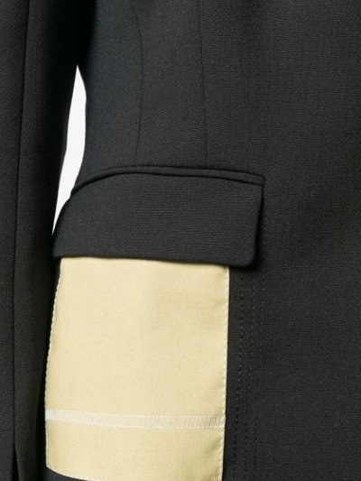 Shop Carven Contrast Pocket Blazer In Black