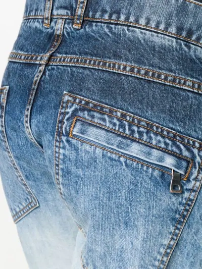 Shop Balmain Jeans Im Layering-look - Blau In Blue