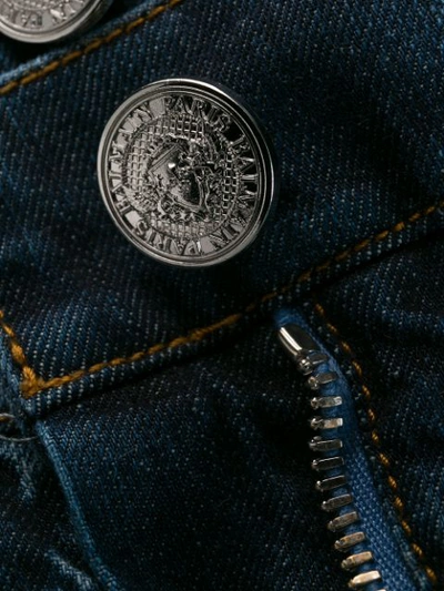 Shop Balmain Jeans Im Layering-look - Blau In Blue