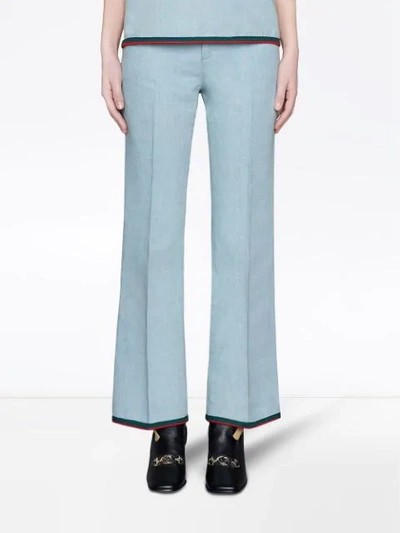 Shop Gucci Denim Pant In Blue
