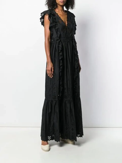 Shop Alberta Ferretti Embroidered Dress In Black