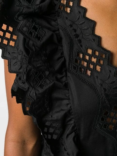Shop Alberta Ferretti Embroidered Dress In Black