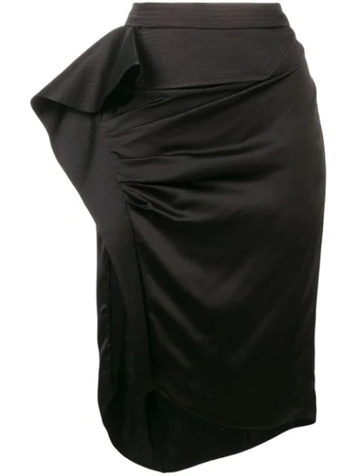 Shop Givenchy Asymmetric Draped Skirt In Black
