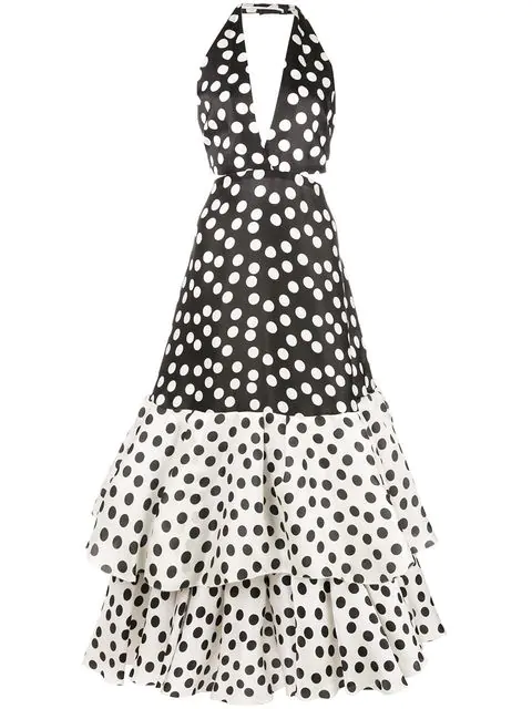 carolina herrera polka dot gown