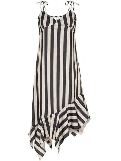 Shop Marques' Almeida Marques'almeida Striped Asymmetric Dress - Black