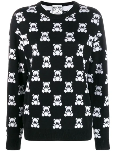 Shop Moschino Teddy Print Jumper In Black