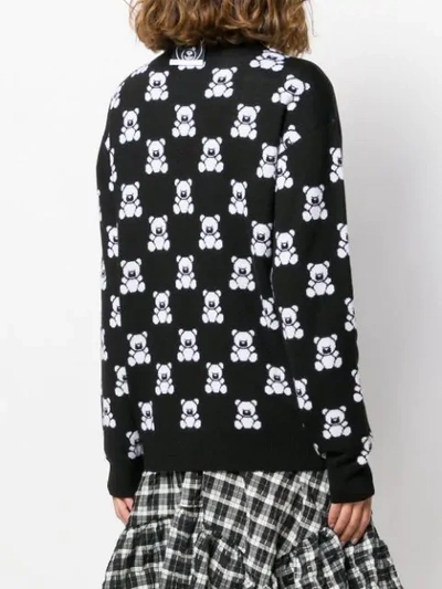 Shop Moschino Teddy Print Jumper In Black