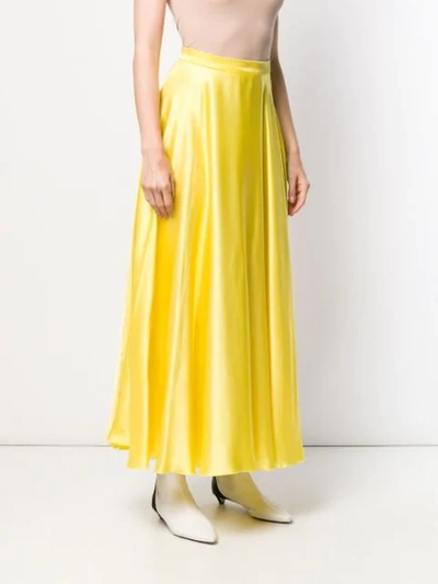 Shop Msgm Full Maxi Skirt In Yellow