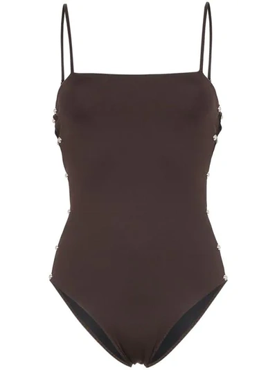 RUDI GERNREICH DOME TIE DETAIL SWIMSUIT - 棕色