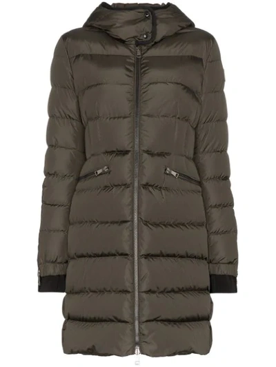 Shop Moncler Betulong Quilted Feather Down Jacket In Green