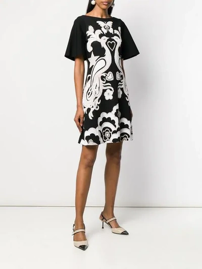 Shop Valentino Intarsien-kleid In 0na Black+white