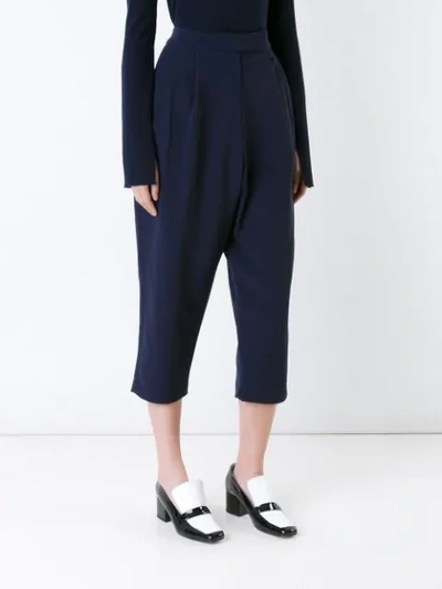 Shop Studio Nicholson Cropped Tapered Trousers In Blue