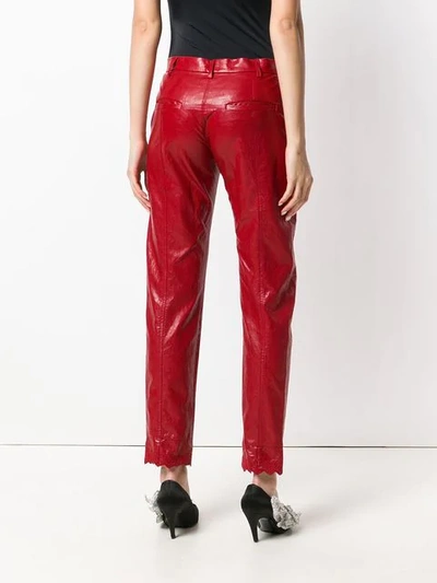 Shop Philosophy Di Lorenzo Serafini Slim-fit Biker Trousers In Red