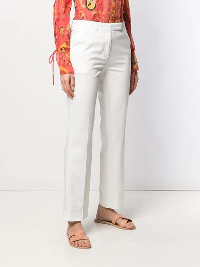 Shop Etro Straight Trousers In White