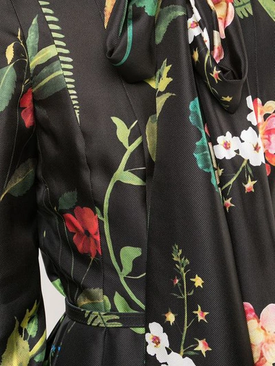 Shop Oscar De La Renta Botanical Print Dress In Black