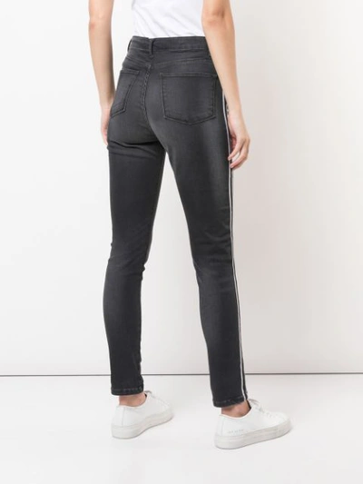 Shop Nicole Miller Side Stripe Jeans In Grey