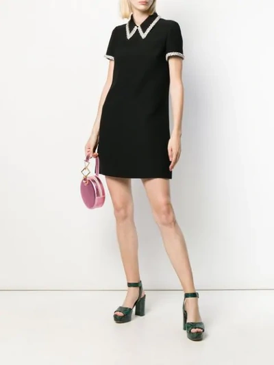 Shop Miu Miu Embellished Collar Dress - Black
