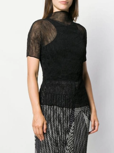 Shop Issey Miyake Sheer Pleated Top - Black