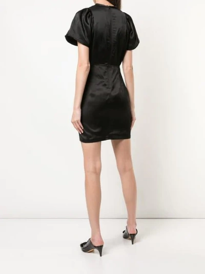 Shop Derek Lam 10 Crosby V-neck Satin Mini Dress In Black