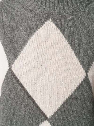 Shop Fabiana Filippi Short-sleeved Cashmere Jumper In Grey