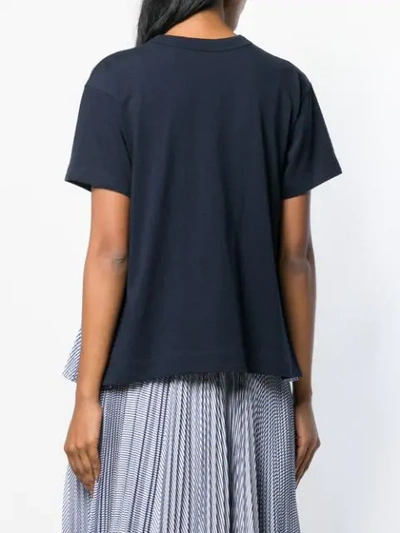 Shop Sacai Pleated Side Panel T In Blue