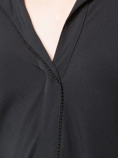 Shop Derek Lam 10 Crosby Bell Sleeves V-neck Blouse In Black