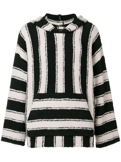 Shop Amiri Striped Knitted Top In Black