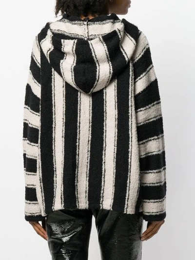 Shop Amiri Striped Knitted Top In Black