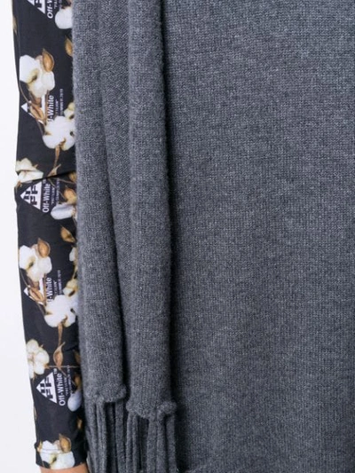 Shop Ferragamo Scarf-detail Knit Dress In Grey