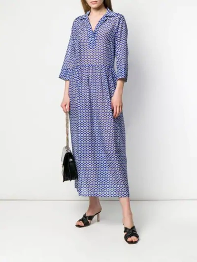 Shop Altea Geometric Print Dress - Blue