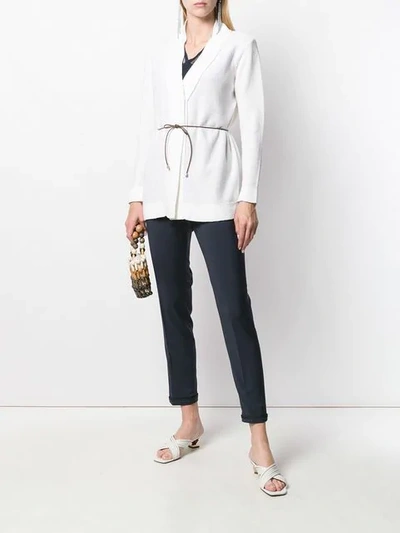 Shop Fabiana Filippi Wrap Style Cardigan In White