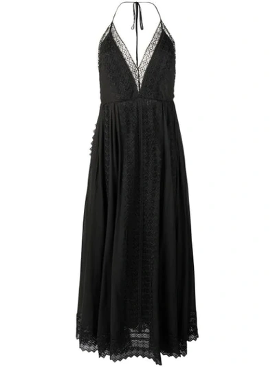 Shop Charo Ruiz Plunge Halter Maxi Dress In Black