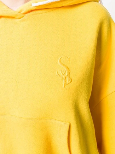 Shop Sjyp Cropped Hoodie In Yellow