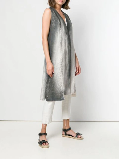 Shop Avant Toi Gradient Long Waistcoat - Grey