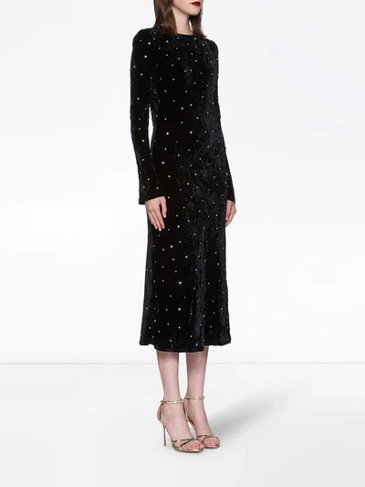 Shop Miu Miu Crushed Velvet Dress In Black
