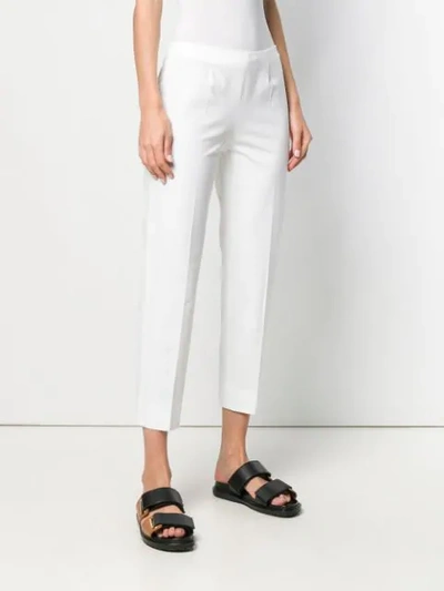 Shop Piazza Sempione Cropped Trousers In White