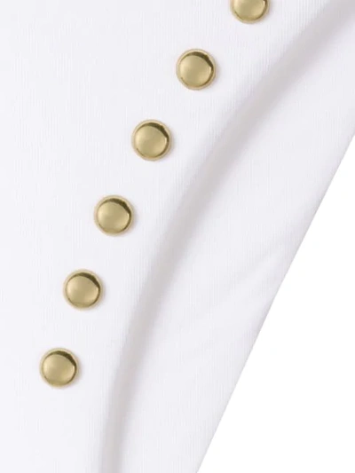 Shop Moschino Studded Bikini Bottoms In White