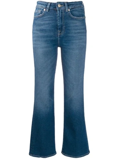 Shop 7 For All Mankind Vintage Cropped Jeans In Blue