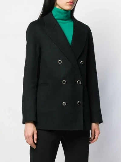 Shop Sandro Double-breasted Jacket In Black