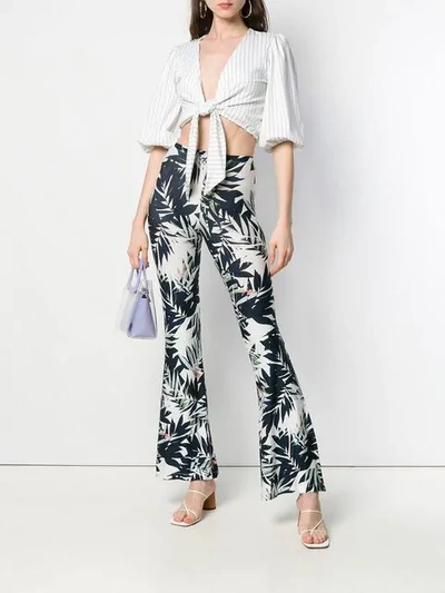 Shop Black Coral Savage Printed Trousers In Blue