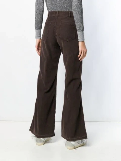 GOLDEN GOOSE DELUXE BRAND BOOTCUT FLARED CORDUROY TROUSERS - 棕色